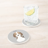 かわいいグレーの犬のパターン コースター (側面)