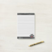 かわいいグレーの犬のプリント水の色の背景が並んだ ポストイット (デスク上)