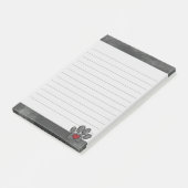 かわいいグレーの犬のプリント水の色の背景が並んだ ポストイット (アングル)