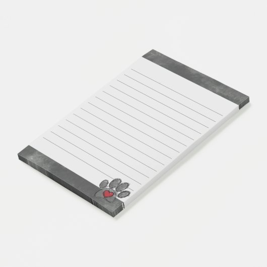 かわいいグレーの犬のプリント水の色の背景が並んだ ポストイット (アングル)