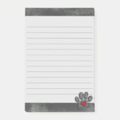 かわいいグレーの犬のプリント水の色の背景が並んだ ポストイット (正面)