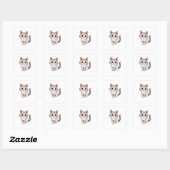かわいいグレーの猫のカスタムスクエアステッカー スクエアシール (シート)