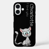 かわいいグレーの猫の名前 Case-Mate iPhoneケース (裏面)