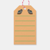 かわいいグレーの虎猫子猫のポークリスマーアートを舐める ギフトタグ (裏面)