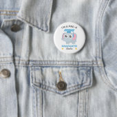 かわいいグレーの象、プリスクール卒業者です、 缶バッジ (インサイチュ)
