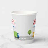 かわいいグレーの都市交通少年の誕生日パーティー 紙コップ (右)