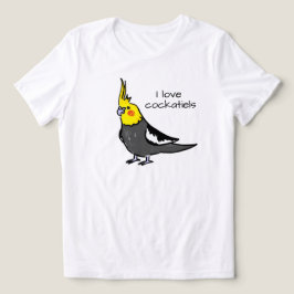 かわいいグレーの黄色のカクテル鳥 トライブレンドＴシャツ