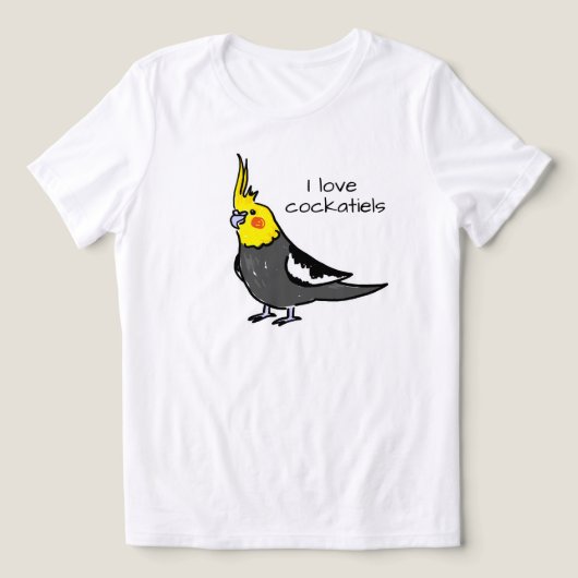 かわいいグレーの黄色のカクテル鳥 トライブレンドＴシャツ (デザイン正面)