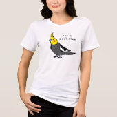 かわいいグレーの黄色のカクテル鳥 トライブレンドＴシャツ (正面)