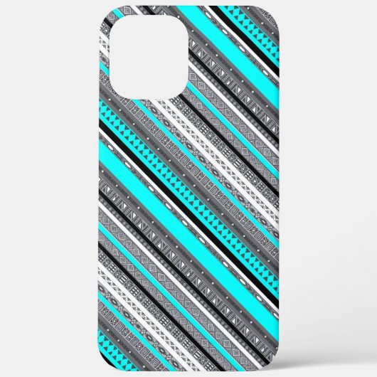 かわいいグレーアクアアステカ柄 Case-Mate iPhoneケース (裏面)