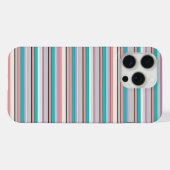 かわいいグレーアクアストライプ iPhoneケース (裏面横)