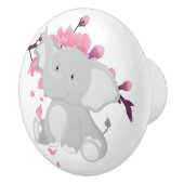 かわいいグレーエレファントピンク日本のさくらんぼ セラミックノブ (右)