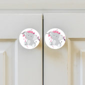 かわいいグレーエレファントピンク日本のさくらんぼ セラミックノブ