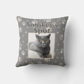 かわいいグレーカスタム猫ペット写真名手 クッション (裏面)