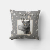 かわいいグレーカスタム猫ペット写真名手 クッション (正面)