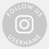 かわいいグレーカスタムinstagramソーシャルメディアパッケージ ラウンドシール (正面)