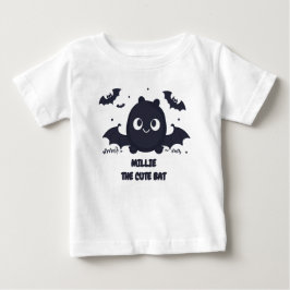 かわいいグレーコウモリ ベビーTシャツ