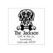 かわいいグレートダネドッグ差出人住所 ラバースタンプ (インプリント)