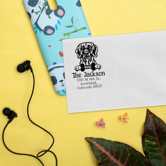 かわいいグレートダネドッグ差出人住所 ラバースタンプ