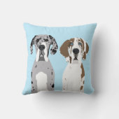 かわいいグレートデーンドッグズブルー クッション (裏面)