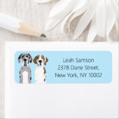 かわいいグレートデーンドッグズブルー ラベル (インサイチュ)