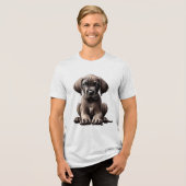 かわいいグレードッグの子犬 トライブレンドＴシャツ (正面全面)
