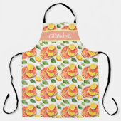かわいいグレープフルーツとレモンの柑橘類パーソナライズされた エプロン (正面)
