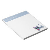 かわいいグレー子猫とハート パーソナライズされた ノートパッド (アングル)