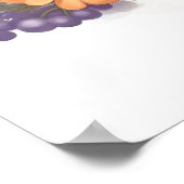 かわいいグレー子猫と花かわいいチビ(小さくかわいく書いた感じ) ポスター (角)