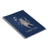 かわいいグレー宇宙飛行士キャット名前をカスタムする ノートブック (右側)