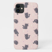 かわいいグレー猫のピンクスマホケース Case-Mate iPhoneケース (裏面)