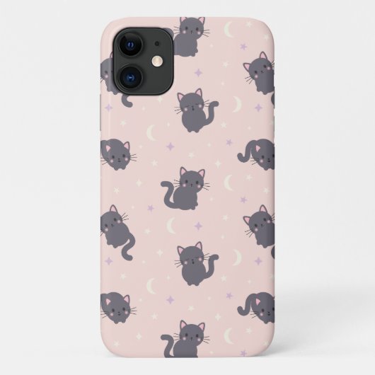 かわいいグレー猫のピンクスマホケース Case-Mate iPhoneケース (裏面)