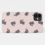かわいいグレー猫のピンクスマホケース Case-Mate iPhoneケース (裏面(横))