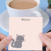 かわいいグレー猫のピンク付箋 ポストイット