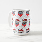 かわいいグレー猫のマフラー水彩画 コーヒーマグカップ (正面左)