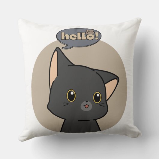 かわいいグレー猫の枕 クッション (裏面)