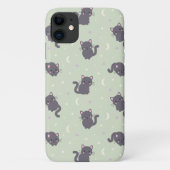 かわいいグレー猫セージグリーンのスマホケース Case-Mate iPhoneケース (裏面)