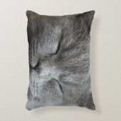 かわいいグレー猫フォトアクセントピロー アクセントクッション (正面(垂直))