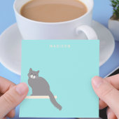 かわいいグレー猫メモ 名前入り ポストイット