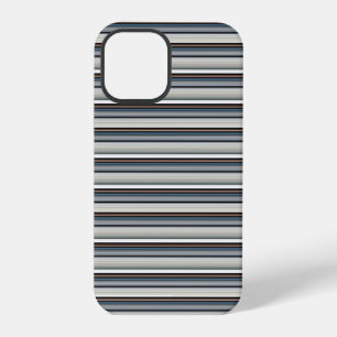 かわいいグレー白ストライプ iPhone 12 PROケース