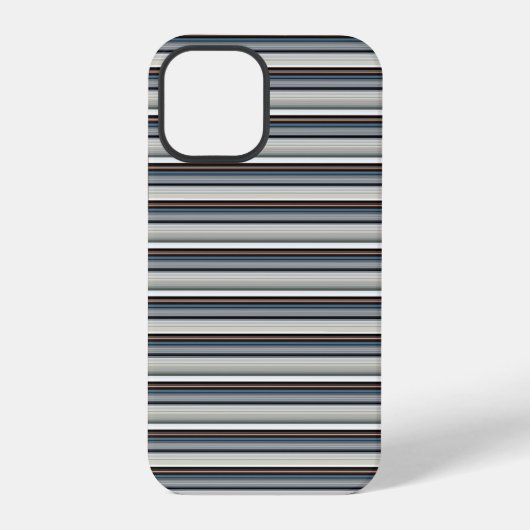 かわいいグレー白ストライプ iPhoneケース (裏面)