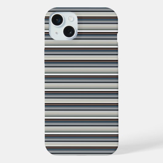 かわいいグレー白ストライプ iPhoneケース (裏面)