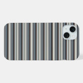 かわいいグレー白ストライプ iPhoneケース (裏面横)