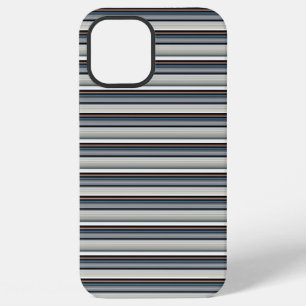 かわいいグレー白ストライプ iPhone 12 PRO MAXケース