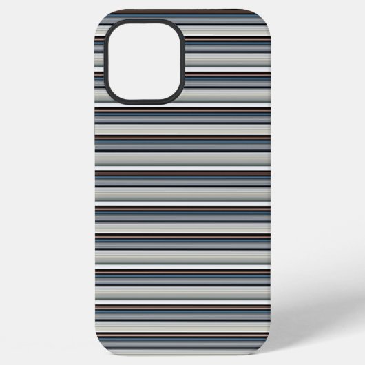 かわいいグレー白ストライプ iPhoneケース (裏面)