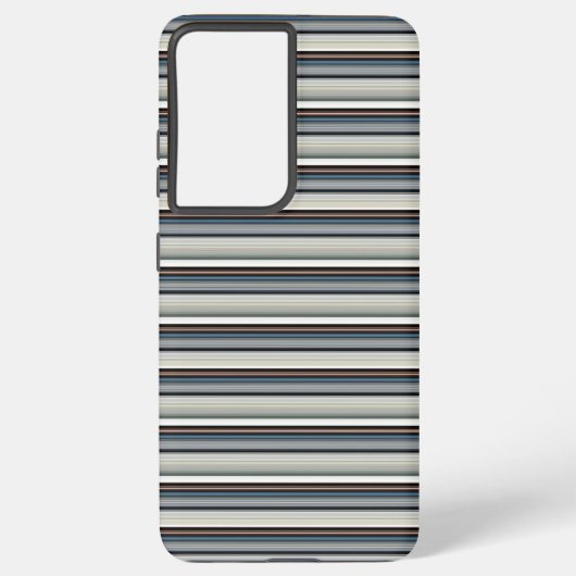 かわいいグレー白ストライプ SAMSUNG GALAXYケース (裏面)