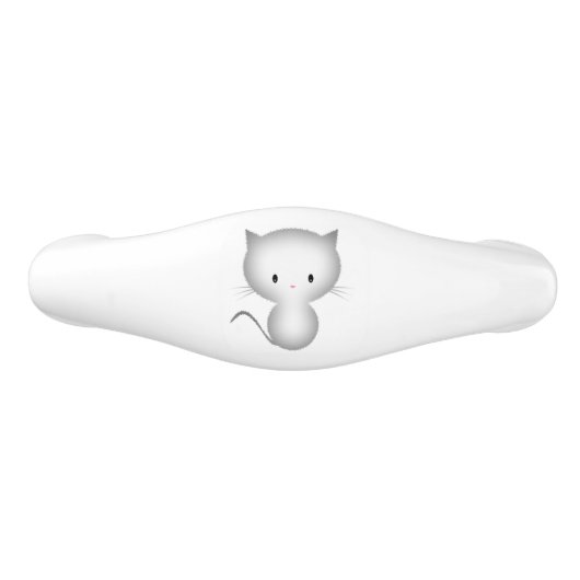 かわいいグレー縞模様の子猫 セラミック引き出し取っ手 (正面)