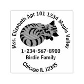 かわいいグレー虎猫キティキャット差出人住所 セルフインキングスタンプ (デザイン)