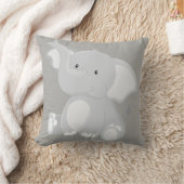 かわいいグレー赤ちゃん象 クッション (ブランケット)