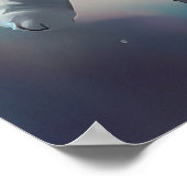 かわいいグレー飛んでいる猫宇宙 ポスター (角)